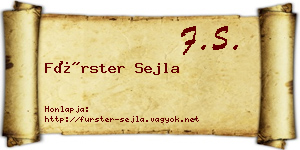 Fürster Sejla névjegykártya